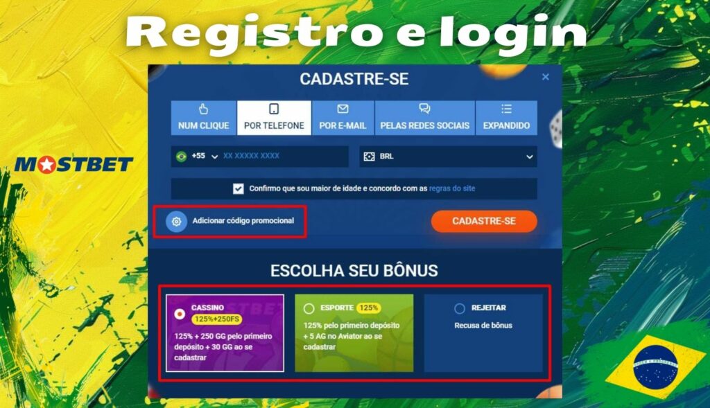 Registro e login guia na Mostbet site no Brasil